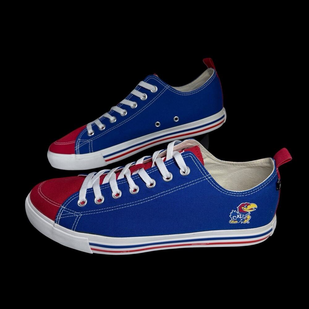 Skicks KU Kansas Jayhawks Canvas Sneakers Mens Sz 12M Blue Red Low Top Shoes